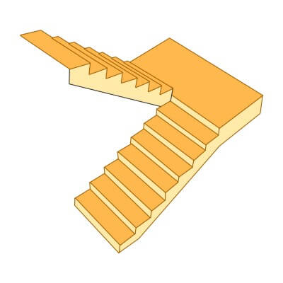 Half Landing Stair (180° turn)