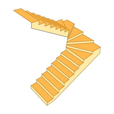 Double Winder Stair (180° turn)